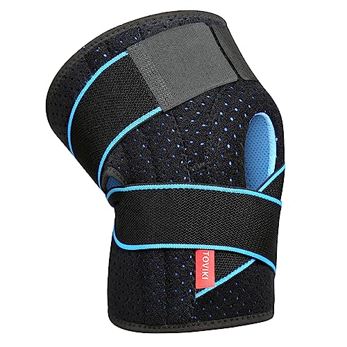 TOVIKI Rodilleras Menisco y Ligamento Deportiva Ajustable Rodillera de Neopreno con Silicona Rodillera Crossfit para Artritis Desgarro de Menisco Tendinitis Correr Unisex 1 Articulo